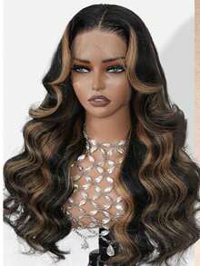 Eulisi Tóc giả ren phía trước 13x4 Body Wave, tóc thật, tóc thật đã được nhổ sẵn, mật độ 180, tóc giả ren phía trước trong suốt, tóc thật dành cho phụ nữ, tóc giả không keo 9A, tóc thật với tóc con, màu tự nhiên, highlight màu vàng mật ong P427#, thẳng, sóng cơ thể, sóng sâu, sóng nước, màu 1B/30#, tóc giả thẳng, sóng cơ thể, sóng sâu, - màu đen - Xem 63