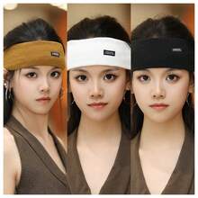 4条装弹力针织宽发带，休闲运动发带，适合秋冬季节，可作头巾、发饰、女士度假装扮配饰，优雅围巾，柔软头巾 - 彩色 - 查看 4