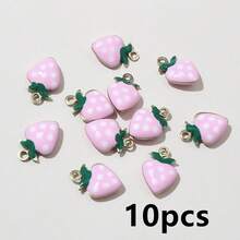 10-20pcs Enamel Cherry Apple Strawberry Fruit Charms Pendant 11x8mm Stainless Steel DIY Jewelry Making Accessories Supplies - Fruit - View 13