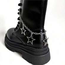 New Hollow Star Pendant Metal Chain Shoe Lace Fashionable Chain Link, Personalized All-Match Star Decor Boots Accessories - Multicolor - View 4