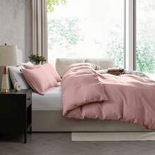 Soft Prewashed California King Duvet Cover Set, 3 Piece, Zipper Closure, 104x98 Inches Duvet Cover And 2 Pillow Shams - No Comforter,  In 2025 - 腮紅粉色(不含被子) - 查看 6