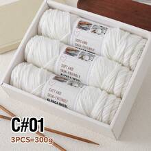 3pcs/Pack Chunky Hand Knitting Yarn, Alpaca Knitted Blend Thick Yarn For Sweater, Scarf, Jacket DIY