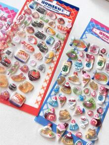 3D Embossed Cute Food Retro Stickers, DIY Phone Case, Scrapbooking, Fidget Toys - Multicolor - View 9