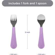 Stainless Steel Utensil Set, Includes 1 Fork 1 Spoon, Smoothie Purple