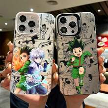 Custodia compatibile con anime giapponesi per Apple 15, 14, 13, 12, 11, XS, XR, X, Pro, Max, Plus, colorata in argento - compatibile con custodie per iPhone 17, 17 Pro, 17 Pro Max