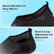 Scurtain Barefoot Water Shoes For Women Men Beach Swim Aqua Socks Summer Quick-Dry Sandals Slippers - 灰黑 - 查看 3