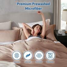 Soft Prewashed California King Duvet Cover Set, 3 Piece, Zipper Closure, 104x98 Inches Duvet Cover And 2 Pillow Shams - No Comforter,  In 2025 - Khaki (No Comforter) - View 5