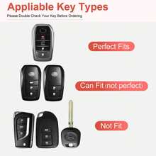 Compatible con la cubierta de llavero de  con llavero, funda de cristal de cuero genuino rosa para protección de llaves para Avalon Camry Cor - Rosa - Ver 6