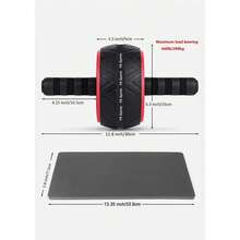 Pro Heavy-Duty Abs Roller Exercise Wheel - Intense Abdominal Core Strength Training - Red - View 5