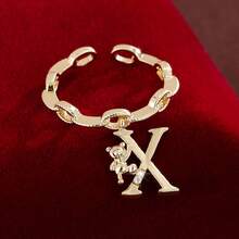 1 chiếc nhẫn điều chỉnh được hình gấu hoạt hình leo chữ, đính đá Cubic Zirconia, dành cho nữ. - Nhiều màu - Xem 15