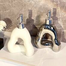 Luksusowy ceramiczny dozownik mydła w płynie z pompką wielokrotnego napełniania, modna butelka do dekoracji łazienki, butelka z balsamem do blatu, butelka z szamponem/żelem pod prysznic do pokoju hotelowego/motelowego, artykuły do łazienek komercyjnych, butelka z balsamem do toalety biurowej, dozownik mydła do holu hotelowego