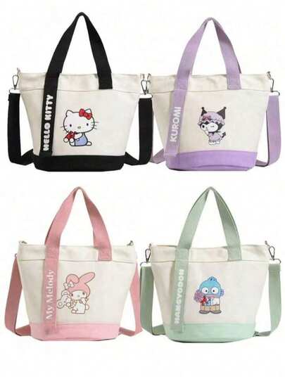 Sanrio 1 pièce Sac à main Sanrio Hello chat Kawaii Kuromi Mélodie Cinnamoroll Accessoires de décoration de sac anime chat mignon Sac fourre-tout de rangement Sac bandoulière mignon Cadeau