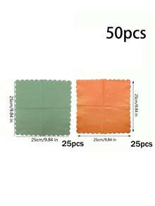 25 件一次性派对餐具鼠尾草绿色扇形餐巾适用于装饰、生日派对、婚礼、聚会、圣诞派对促销