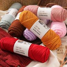 3pcs/Pack Chunky Hand Knitting Yarn, Alpaca Knitted Blend Thick Yarn For Sweater, Scarf, Jacket DIY