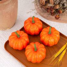 10pcs Simulation Foam Vegetables Pumpkin Halloween Decoration Props - 10pcs黃 - 查看 2