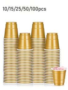 1-100pcs Mini Party Cups, 2oz Pink Shot Cups, Reusable Small Cups, Party Game Bullet Cup, For Snacks Juice, Perfect For Any Parties