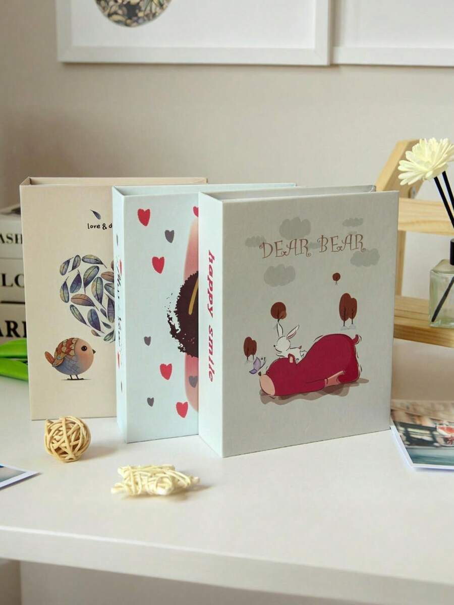 Álbum de inserción, álbum conmemorativo de dibujos animados, álbumes de fotos, álbum de fotos familiar de plástico de 6 pulgadas con 100 libros, álbum de fotos para niños, regalo de cumpleaños para compañeros de clase, libro de almacenamiento de fotos de gran capacidad, material de papel, libro de recuerdos rectangular para registrar los hitos del crecimiento de los niños, aniversarios de bodas, vacaciones - regalo ideal para amigos y familiares