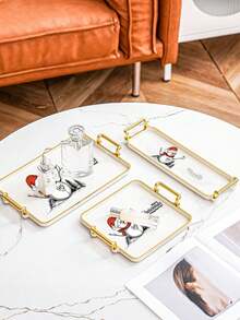 1 Stück Weihnachts-Kunststoff-Tablett, Mehrzweck-Aufbewahrungstablett für Küche, Esszimmer, Wohnzimmer, geeignet für Teesets, Gläser, Süßigkeiten, Kekse, Brot, Hochzeiten, Partys, Geschenke, Geburtstage, Weihnachten