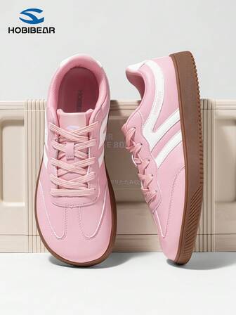 HOBIBEAR 1 Pair Autumn/Winter Warm Waterproof Shoes, Unisex Barefoot Shoes With Widened Fiber Leather, Soft Rubber Sole, Comfortable Nordic Walking Shoes, German Training Shoes For Teenagers, Pink