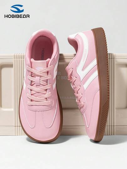 HOBIBEAR 1 Pair Autumn/Winter Warm Shoes, Unisex Barefoot Shoes With Widened Fiber Leather, Soft Rubber Sole, Comfortable Nordic Walking Shoes, German Training Shoes For Teenagers, Pink