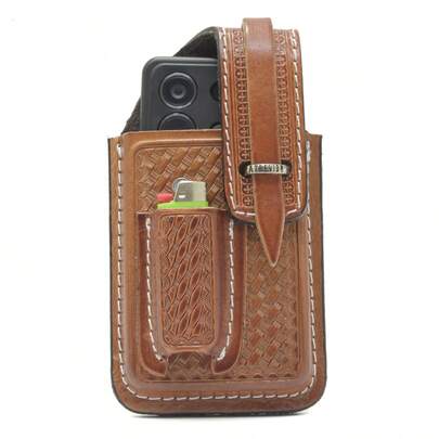 Bainha Dupla Couro Country Porta Celular Isqueiro Atrevidu's