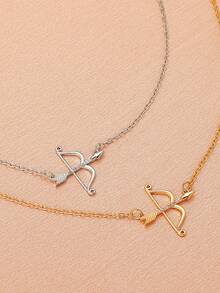 1 Exquisito colgante de mujer con arco y flecha de Cupido - Diseño microincrustado de aleación y rhinestone, un regalo de aniversario ideal o joyería de uso diario