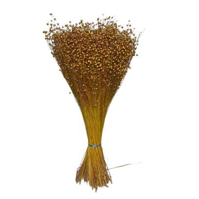 Ramo de perlillas secas decorativas, lino natural metalizado de 50 cm, arreglo floral artificial para decoración de interiores, ideal para sala y comedor, elegante y estilo minimalista, complemento para el hogar