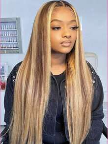 Eulisi Tóc giả ren phía trước 13x4 Body Wave, tóc thật, tóc thật đã được nhổ sẵn, mật độ 180, tóc giả ren phía trước trong suốt, tóc thật dành cho phụ nữ, tóc giả không keo 9A, tóc thật với tóc con, màu tự nhiên, highlight màu vàng mật ong P427#, thẳng, sóng cơ thể, sóng sâu, sóng nước, màu 1B/30#, tóc giả thẳng, sóng cơ thể, sóng sâu, - màu đen - Xem 46