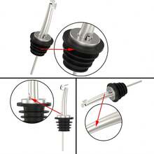 Bico de Óleo, Despejador de Vinho, Despejador de Aço Inoxidável, Dispensador de Azeite com Tampa Basculante, Rolha de Silicone para Garrafa de Vinho, Despejador à Prova de Vazamento para Garrafa de Temperos de Cozinha