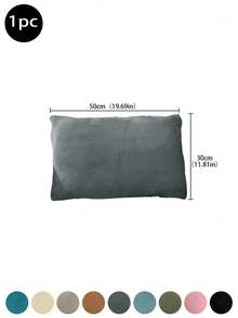 1 pièce Housse de coussin en peluche de renard argenté de couleur unie, simple, résistante à la saleté, amovible et lavable. Taie d'oreiller décorative pour la chambre, le salon, le canapé (insert de coussin non inclus), Champagne, Noir