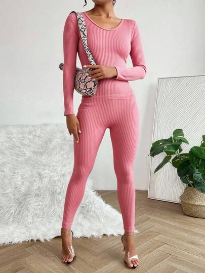 Conjunto de Mujer patalón y top, Cómodo de Mangas Largas