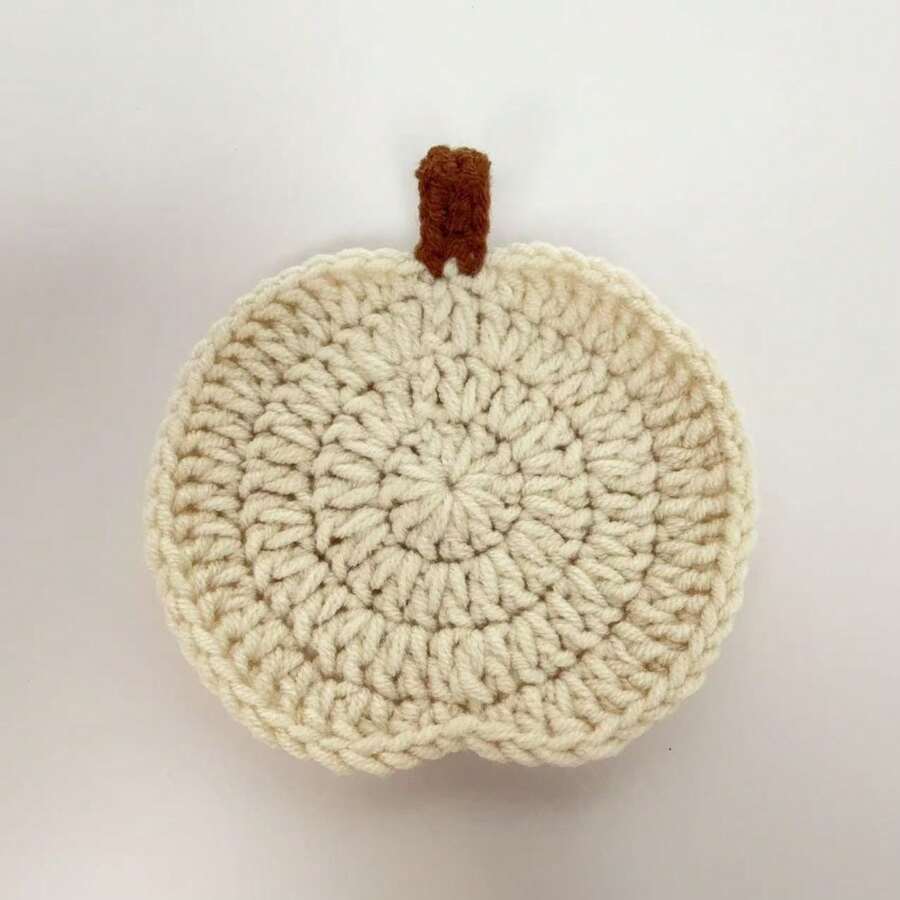 2PCS Halloween Pumpkin Coasters Handmade Knitted Yarn Heat Resistant