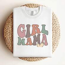 180g pure Cotton Retro Girl Mama Shirt, Mothers Day Shirt, Gift For Mom, Mom Life Shirt, Motherhood Shirt, Mom Of Girls Gift, ® Mama Gifts Breathable Casual Summer streetwear graphic women designer clothes Versatile Comfortable Stylish Unisex female - Blanco - Ver 3