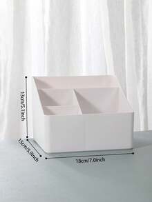 Caja de almacenamiento de cosméticos minimalista de 4 rejillas en forma de trapecio, portalápices para estudiantes, organizador de sala de estar para control remoto y varios