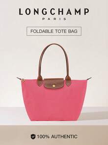 Longchamp Women's Folding Tote Bag with Top Handle - Large Capacity Shopper Shoulder bag, Ideal Gift for Girlfriend - 玫紅色 - 查看 1