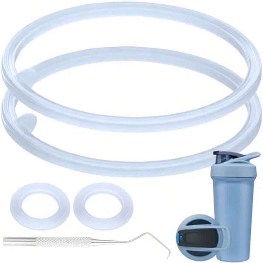 5PCS Shaker Bottle Gasket Replacement For Seal Replacement Gasket Parts Compatible With BlenderBottle Strada Stainless Steel Shaker Cup Flip - trắng - Xem 1