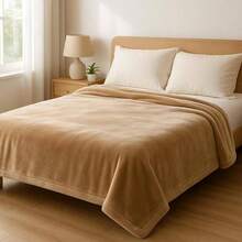 Frazada Suave Individual o Matrimonial Polister u2013 Cobija Ligera para Cama, Viaje, Hogar o Camping u2013 Manta Trmica Lavable Beige, Individual - Azul Marino + Individual - Ver 9