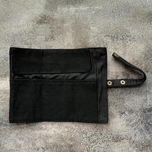 Pure Color Pen Pencil Wrap Pencils Roll HolderSimple Retro Style Pen Pouch Bag Coloring Pencils Organizer Holder Colored Pen Paint Brush Storage Pouch Black One Size