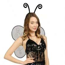 Funcredible Black Bug Wings And Headband Bug Costume For Women And Black Butterfly Wings Moth Costume Accessories Insect Accessories For Girls