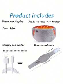 Electric Heating Belt USB Hand Warmer Winter Heater Waist Warmers Hot Compress Therapy Abdominal Lumbar Uterus Warming Pad - Grey - View 12