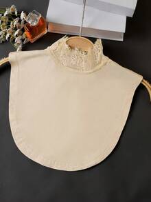 1pc Women Lace Collar Neck Warmer Solid Color Undershirt, Cute Floral Petal Fake Collar, White For Dress For Christmas Decor - Multicolor - View 11