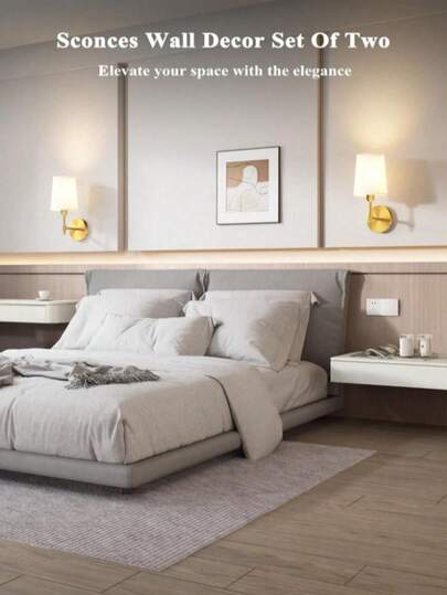 Industrial Retro Wand Lamps, Moderne Semi Recessed Detachable Bathroom Vanity Lamps Wit Linen Lamp Shades, Bedroom, Living Room, Hallway view 2