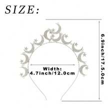 Sparkly Star Halo Crown Headband Silver Rhinestones Moon Headpiece Hair Accessories For Womenhalloween - 1 - 查看 3