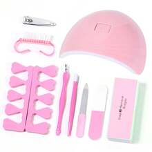 专业美甲沙龙套装，美甲工具套装，UV美甲灯，凝胶指甲油烘干机，电动美甲钻，美甲钻头，美甲笔，指甲锉，手指分离器，美甲修脚套装 - 沙龙级品质，适合家庭使用。