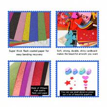 20pcs 250gsm Thick Colorful Glitter Cardstock Paper, A5: 14.85cm X 21cm / 5.85" X 8.27", Ideal For Folding, Cutting, DIY Crafts, Scrapbooking, Handmade Artworks, Christmas Decorations, Party Supplies For Birthday, Wedding - A5 - View 8