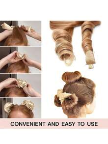 Set Of New Large-Wave Lazy Person's No-Heat Curling Iron Sleeping Wonder, Silk-Like Curling Iron With Satin Curling Cap, Can Create Beautiful Curly Hair, No Heat Damage, Fashionable DIY Hair Care Tool - Multicolor - View 4