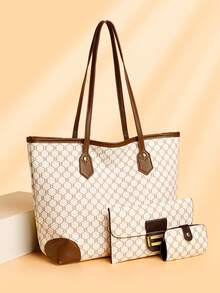 3pcs/Set High-Quality Tote Bag Set, Lightweight Luxury Shoulder Underarm Bag, Fashionable Casual Handbag - Multicolor - View 10