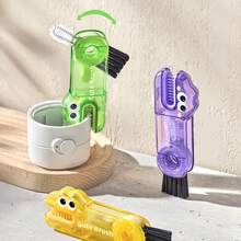 3-In-1 Crocodile Shaped Cup Brush: Ergonomic Handle, Easy To Clean Hard-To-Reach Areas, Durable Multi-Functional Design - Suitable For Bottles, Baby Bottles, Etc. (Purple/Yellow/Green) - Fits 90% Of Containers - 1 Random Color - View 1