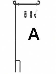 Garden Flag Stand, Premium Garden Flag Pole Holder Metal Powder-Coated Weather-Proof Paint With One Tiger Clip And Two Spring Stoppers Without Flag