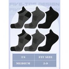 6 Pairs Women Men Ankle Toe Socks Cotton Warm Crew Toe Separator Socks For Athletic Running{"Color_name":"Black","Size_name":"LightGray,DarkGray","Style":"5-9"} - 多色3 - 查看 4